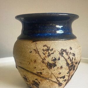 Vintage Studio Art Pottery Mellblom Signed Glazed Earth Tones Vase Ceramic